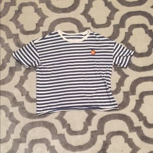 NWOT striped tee w peach